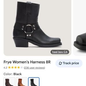 Frye Women's Black Harness Moto Boots